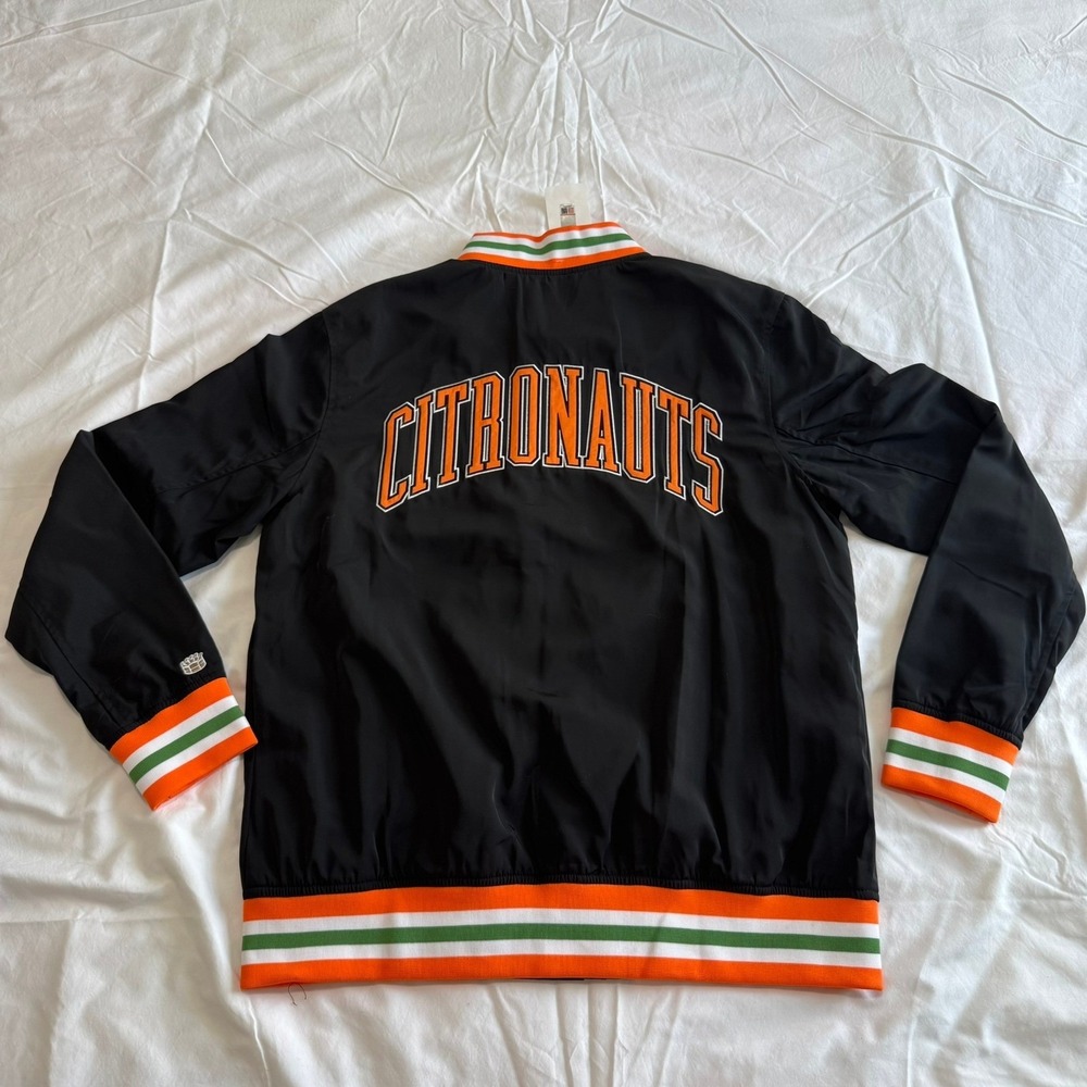 Homefield UCF Citronauts Bomber Jacket Mens Medium Black Varsity Snap NWT - Picture 10 of 11